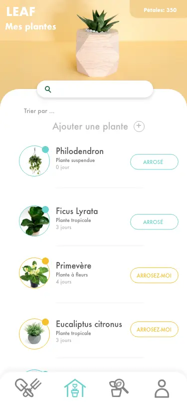 Page Mes plantes arrosé